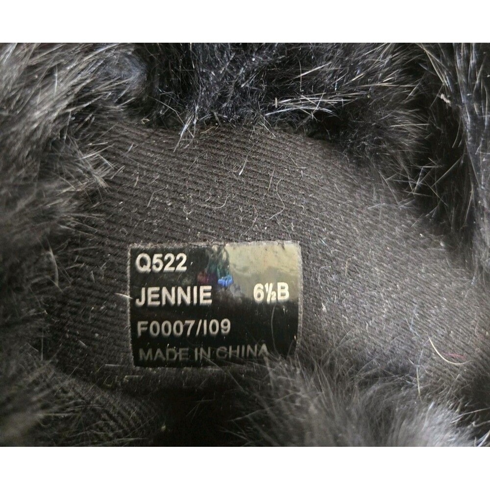 Coach Jennie Q522 Rabbit Fur Trim Monogram Jacquard Snow Boots Black Size 6.5B - Picture 4 of 7